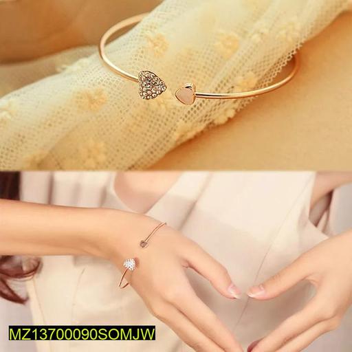 Bracelet Golden Double Heart Adjustable Korean