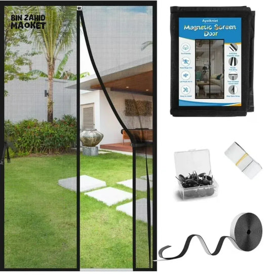Black auto seal magnetic screen Door mesh curtain