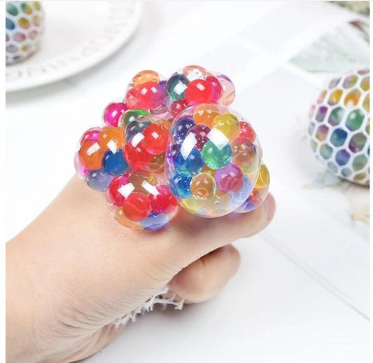 Anti Stress Mesh Squishy Ball Squeeze Grape Ball (Pack Of 3)(Random Color)
