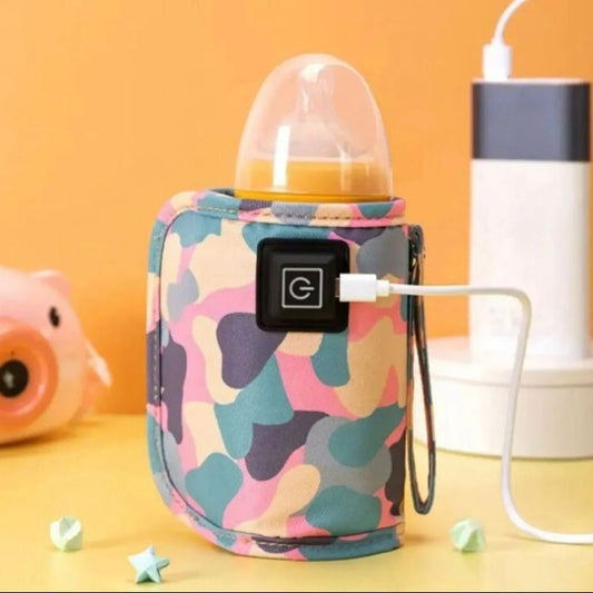 Portable USB Baby Bottle Warmer โ Universal Insulated Milk Heater Sleeve For Travel And Home Use (Without Feeder)