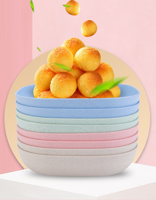 Plate Set Pack Of 10 β Plastic Split Bone Dish Plates With Holder (Random Colors)