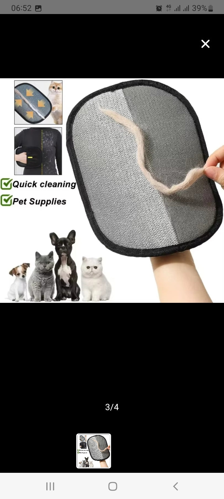 Pet Hair Remover Portable Washable Clothes Hair Dehairing Gloves Pet Cleaning Products Pet Accessories