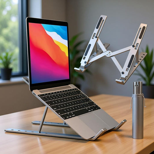Speed-X Professional Adjustable Aluminium Laptop Stand β Heavy Duty 16 Inch Height, Foldable & Portable (6 Angles)