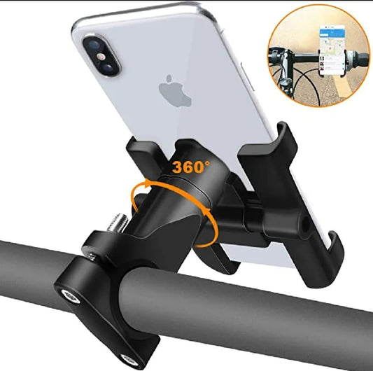 Aluminum Alloy Bike & Motorcycle Handlebar Phone Holder | Universal Mobile Stand Mount Bracket