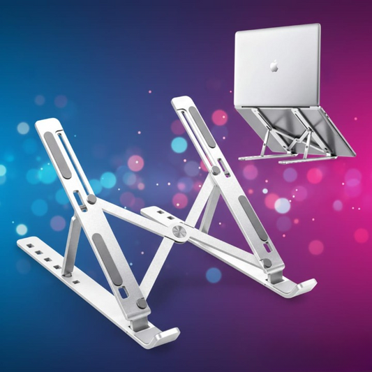 Speed-X Professional Adjustable Aluminium Laptop Stand β Heavy Duty 16 Inch Height, Foldable & Portable (6 Angles)