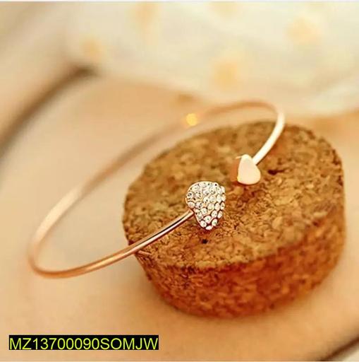 Bracelet Golden Double Heart Adjustable Korean