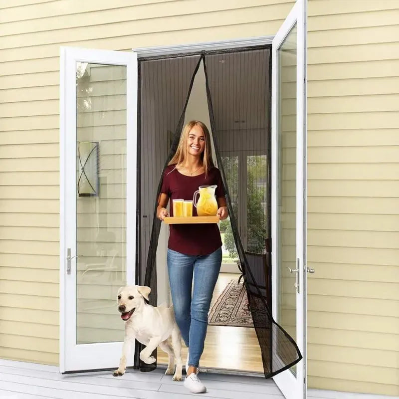Black auto seal magnetic screen Door mesh curtain