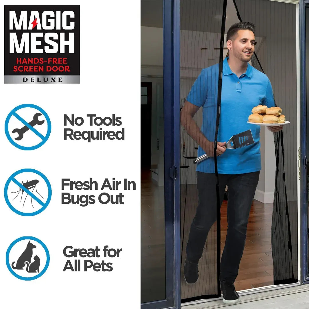 Black auto seal magnetic screen Door mesh curtain