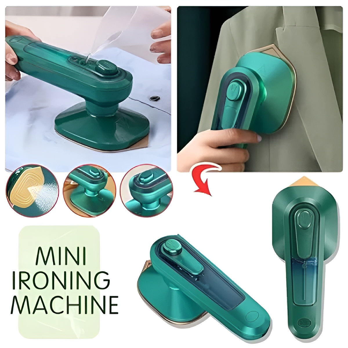 Portable Travel Iron, Micro Mini Iron Steam Iron Handheld Ironing Machine