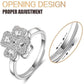 Stress Relief Ring, Adjustable Lucky Flower Ring For Women & Girls (With Box) - Golden