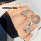 Stress Relief Ring, Adjustable Lucky Flower Ring For Women & Girls (With Box) - Golden