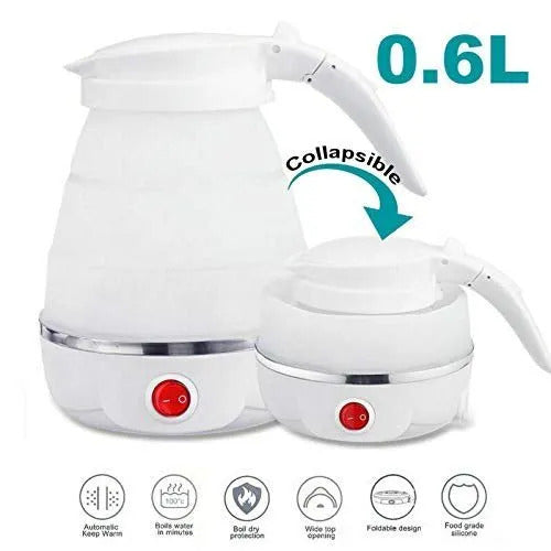Portable Kettle Travel Kettle Foods Boils Quickly Silicone Small Collapsible Foldable Electric Sports Bottle (Random Color)