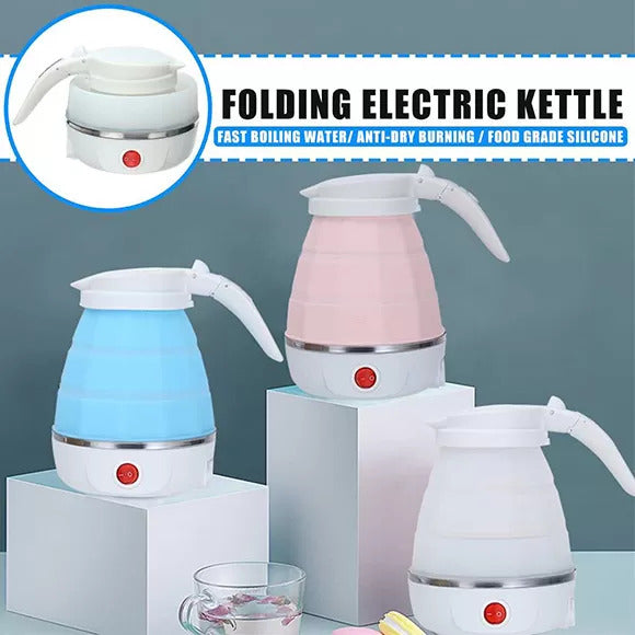 Portable Kettle Travel Kettle Foods Boils Quickly Silicone Small Collapsible Foldable Electric Sports Bottle (Random Color)