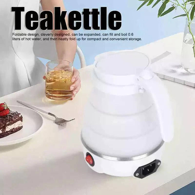 Portable Kettle Travel Kettle Foods Boils Quickly Silicone Small Collapsible Foldable Electric Sports Bottle (Random Color)