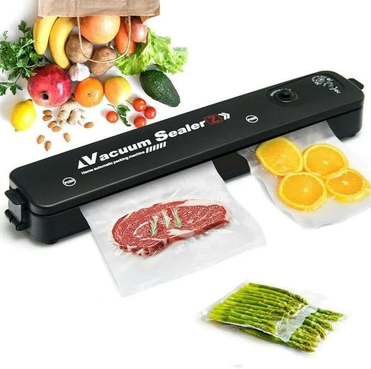 Vacuum Sealer Hand Machine ZKFK-001 | Automatic Food Sealer With 5 Vacuum Bags For Fresh Food Storage & Kitchen Organization