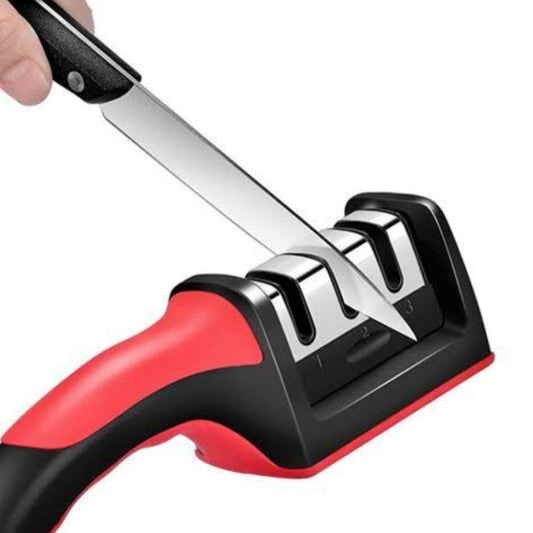 3-In-1 Diamond Coated Knife Sharpener Set With Ceramic Peeler – 3-Stage Kitchen Helper For Fruit & Meat Knives