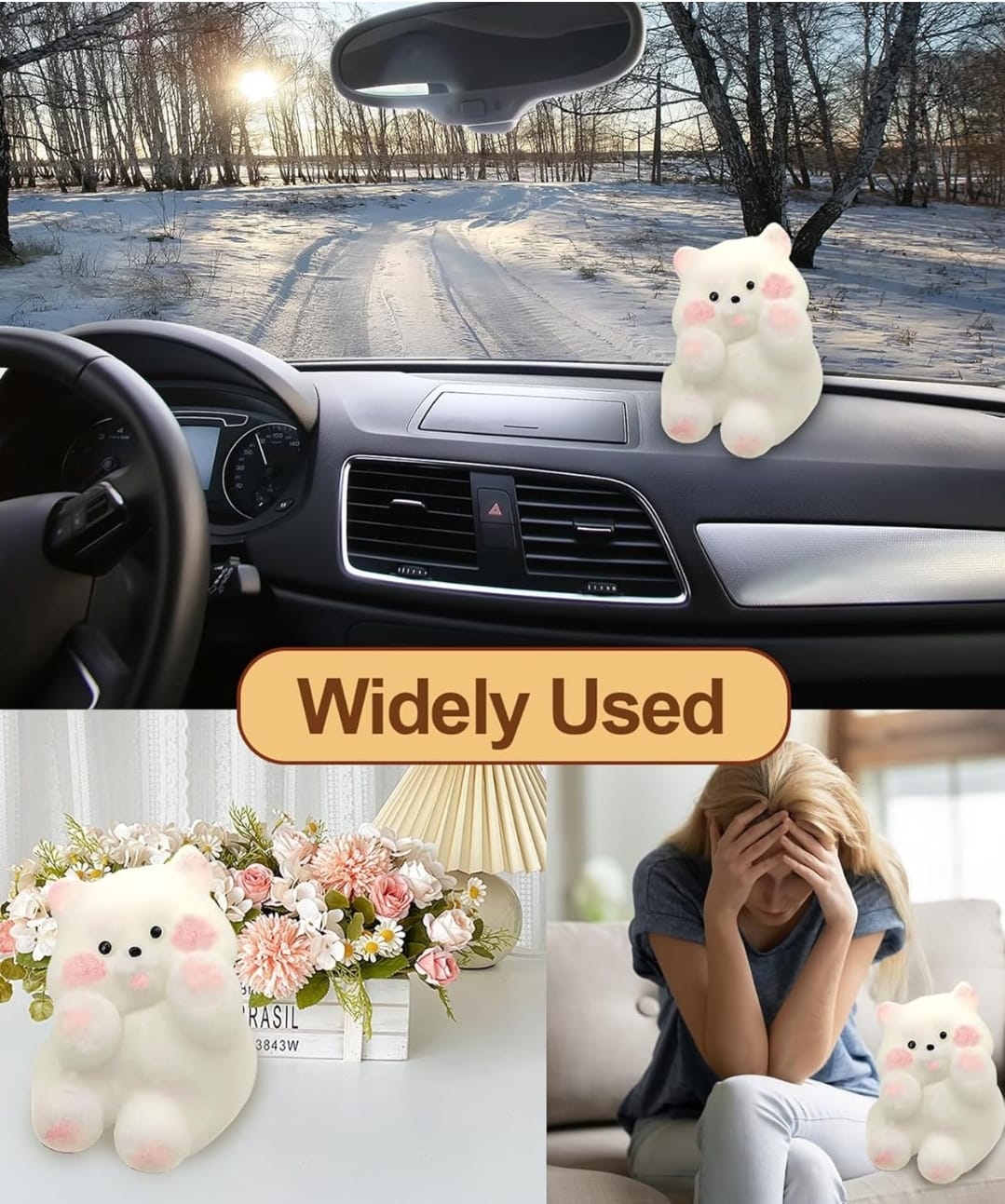 Stress Relief  Squishi Funny Novelty Cute Animals Stress Relieving Fidget For Boys Girls Birthday Party Gifts Anxiety&Relaxation For Kids Teenage (White)