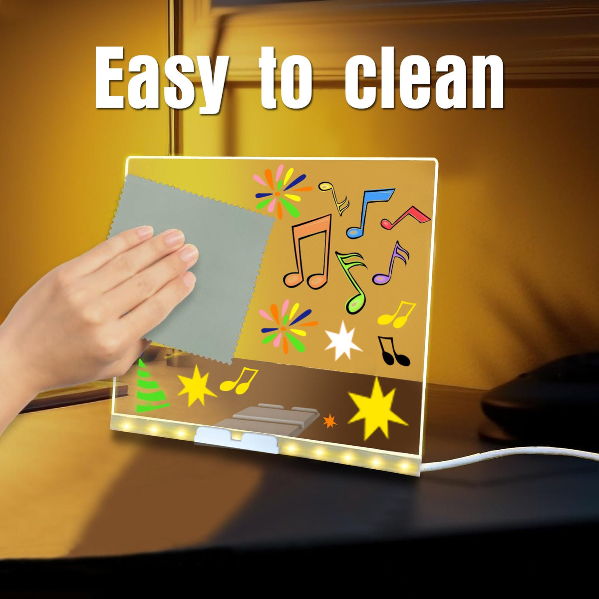 LED Light-Up Writing Board with Markers – Colorful DIY Acrylic Writing Pad