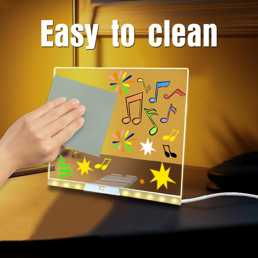 LED Light-Up Writing Board with Markers – Colorful DIY Acrylic Writing Pad