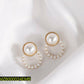 Pearl Earrings Golden Plated Hoop Women