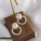 Pearl Earrings Golden Plated Hoop Women
