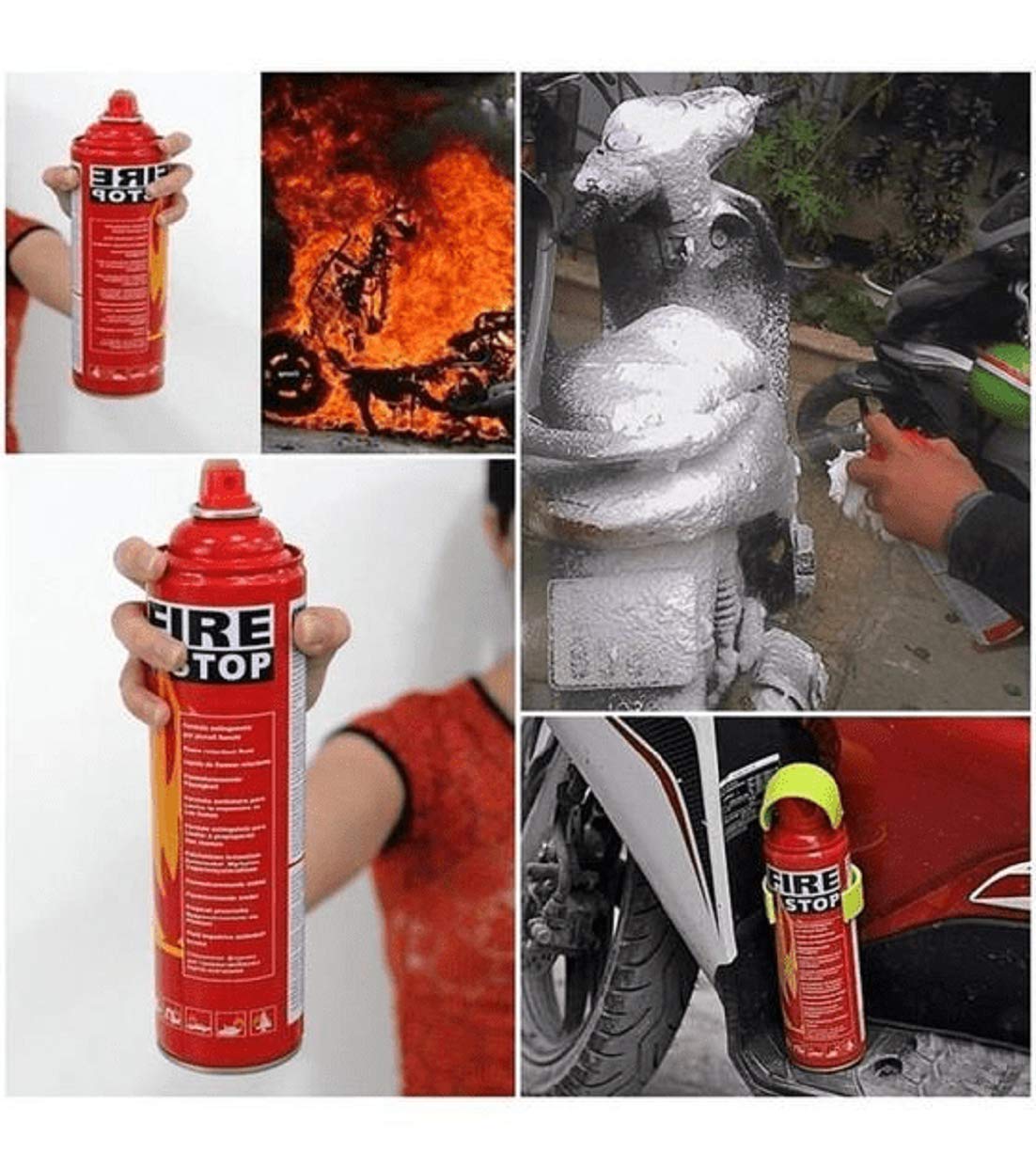 Foam Stop Fire 500ml Portable Fire Extinguisher Spray | Fire Stop Emergency Safety Spray For Home, Kitchen, Car & Office
