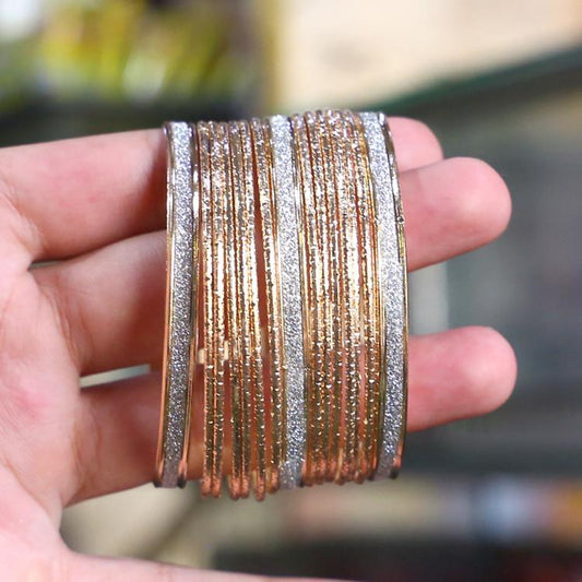 15 Pcs Indian Design Gold Plated Crystal Kara Bangle