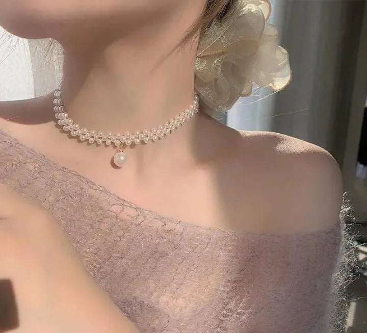 Pearl Neck Choker Necklace