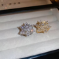 Sparkling Flower Rotating Ring – Adjustable Elegant Spinning Ring
