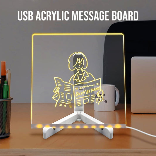 LED Light-Up Writing Board with Markers – Colorful DIY Acrylic Writing Pad
