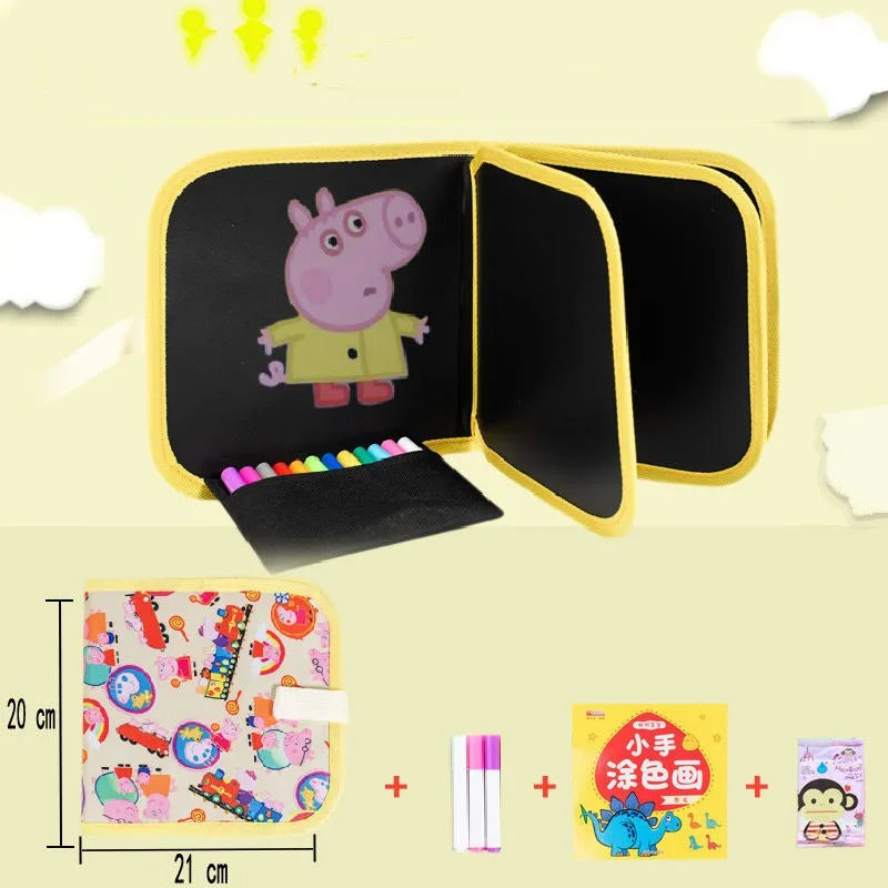 Erasable & Reusable Doodle Magic Blackboard Book with 3 Color Markers