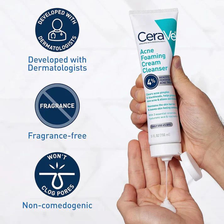 CeraVe 4 in1 Complete Skincare Combo Kit – Sunscreen SPF 50, Acne Cleanser, Retinol Serum & Night Cream