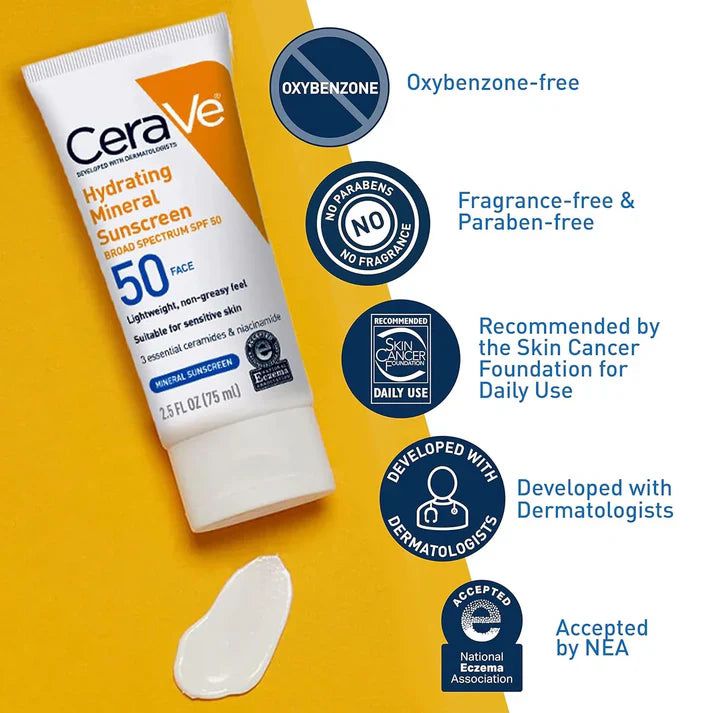 CeraVe 4 in1 Complete Skincare Combo Kit – Sunscreen SPF 50, Acne Cleanser, Retinol Serum & Night Cream