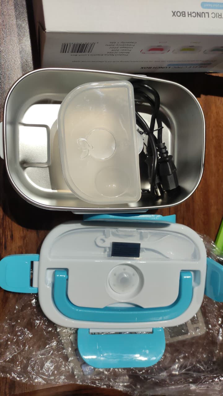 Multi-Functional Stainless Steel Electric Lunch Box – Portable Food Heater with Removable Container (Random Color)